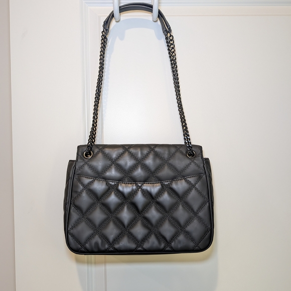 EUC Tory Burch Willa Black Matte Quilted Shoulder Crossbody Bag - Picture 12 of 16